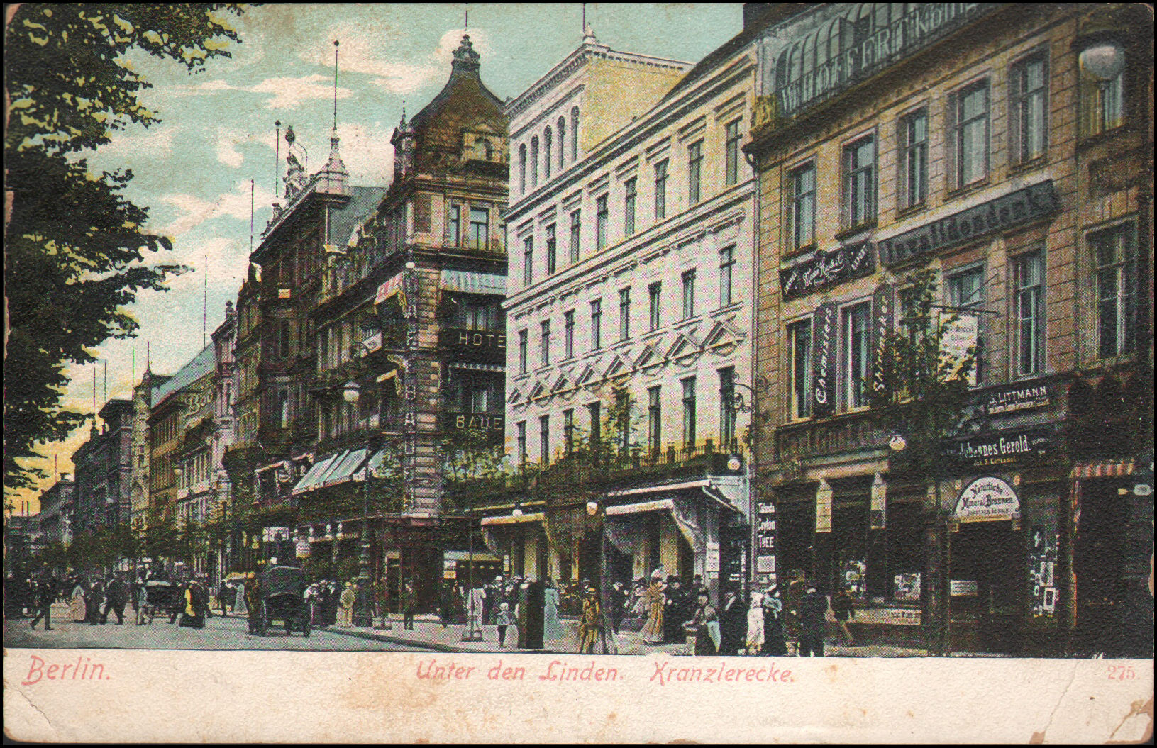 Berlin Germany To Edinburgh Scotland 1907. Street Scene Of Berlin 